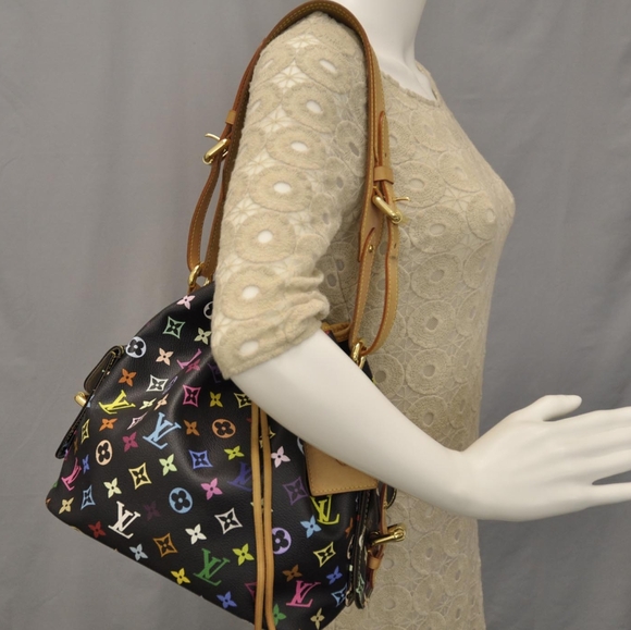 Rare Louis Vuitton LV Black Petit Noe Multicolor Monogram Bag X Takashi Murakami - Picture 4 of 16